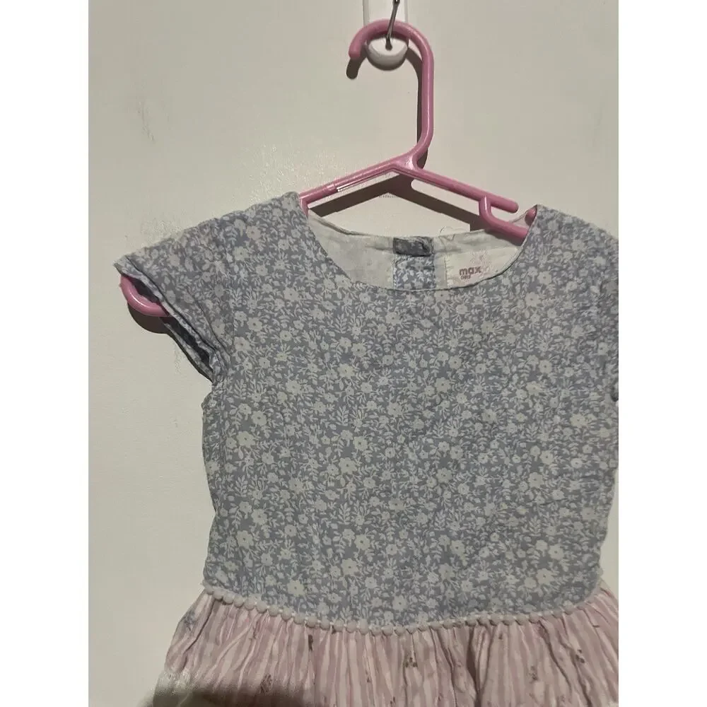 Max‎ Girls Toddlers 2-3 Year Pink White Blue Floral Dress Cute For Easter